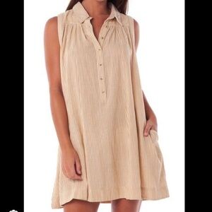 Rhythm Cancun golden yellow  and White Striped dress cotton sz 2